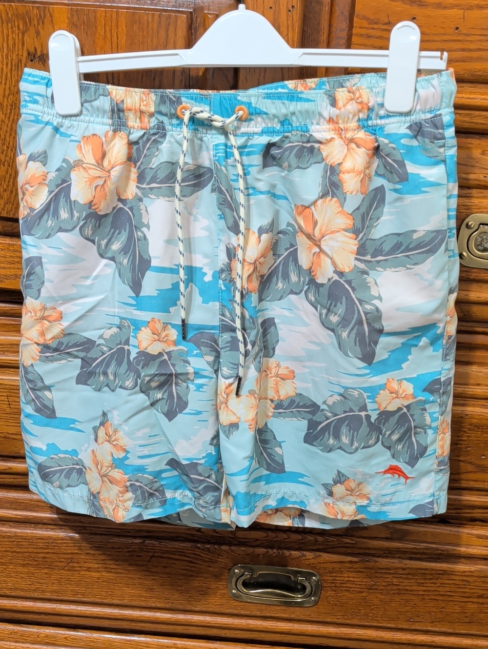 Men's Tommy Bahama Light Blue Tropical Floral Swim Trunks